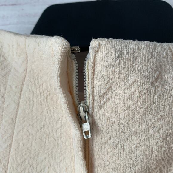 Vintage Styled By Terry Chicago Cream Mod Dress Crimplene Textured 60s - Picture 8 of 15